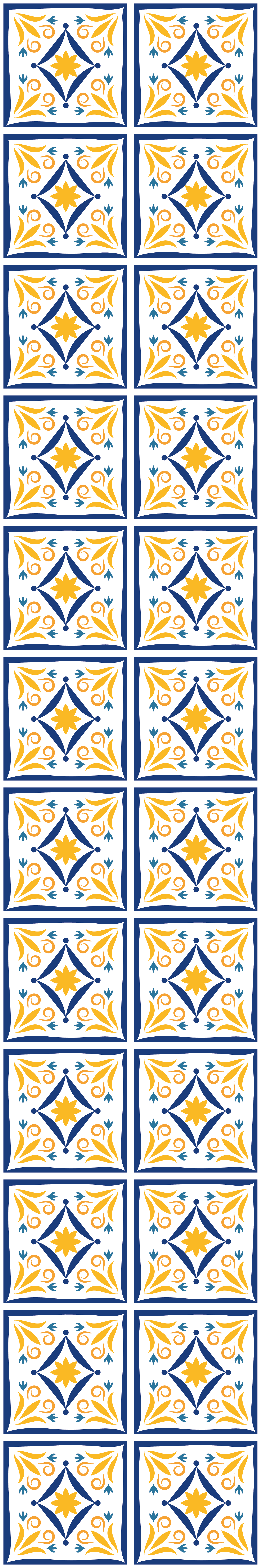 Vinyl teppich küche in blau und gelb portugiesisch - TenStickers
