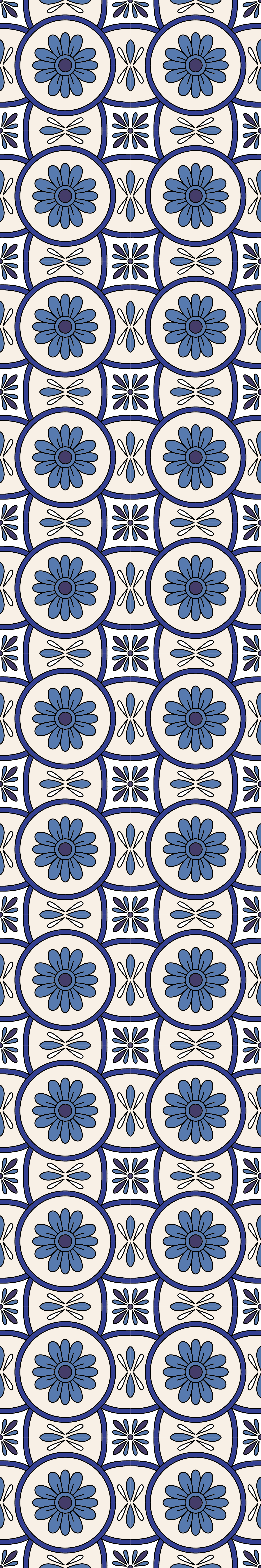 Vinyl teppich küche blaue blume portugiesische fliese - TenStickers