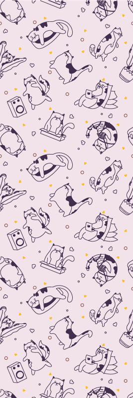 Vinyl teppich schlafzimmer mit katzenmusikband-muster - TenStickers