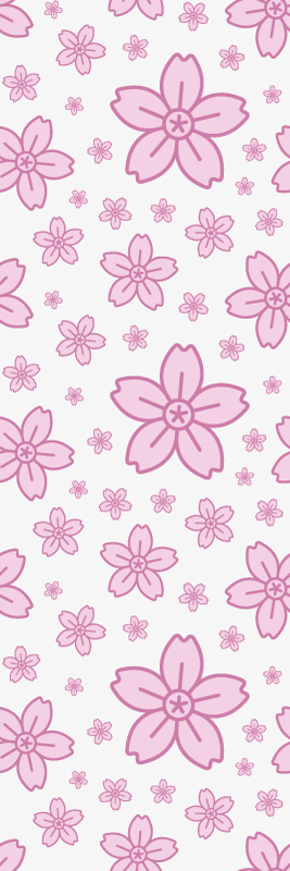Vinyl teppich schlafzimmer mit pinken blumen auf weiß - TenStickers