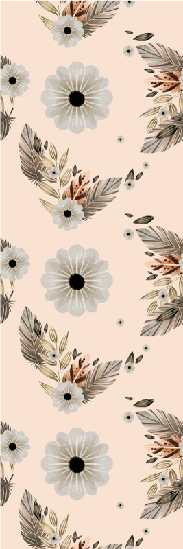Vinyl teppich schlafzimmer mit rosa und schwarzen blumen - TenStickers