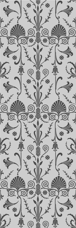 Vinyl teppich schlafzimmer grau florales muster - TenStickers
