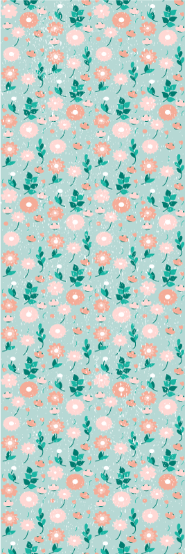 Vinyl teppich schlafzimmer blaue blumen shabby chic - TenStickers