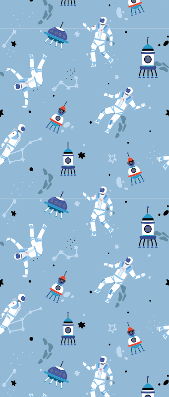 Vinyl teppich schlafzimmer astronauten und raumschiffe - TenStickers