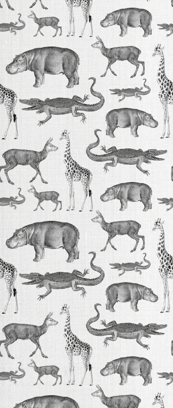 Vinyl teppich schlafzimmer mit safari tieren und bäumen - TenStickers