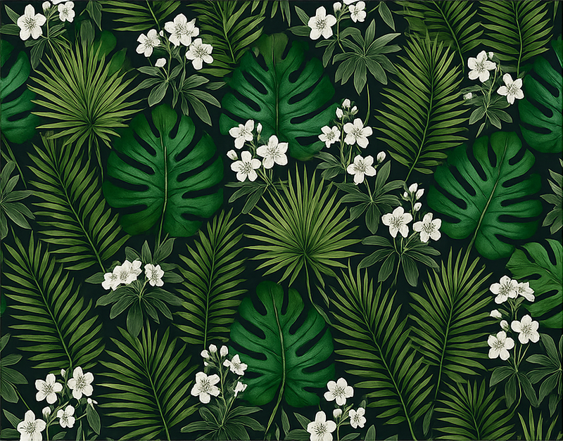 Vinyl teppich schlafzimmer grüne exotische natur - TenStickers