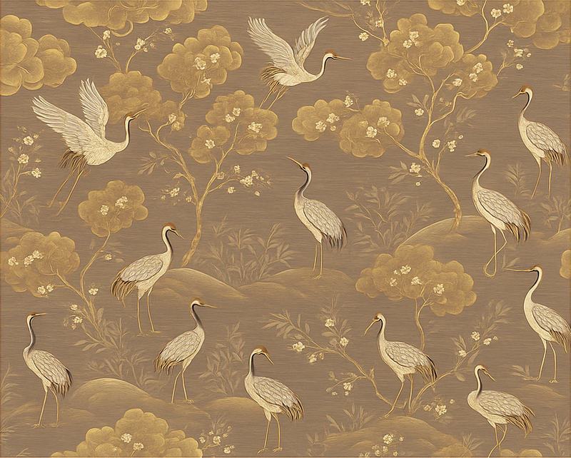 Vinyl teppich schlafzimmer alte asiatische landschaft - TenStickers