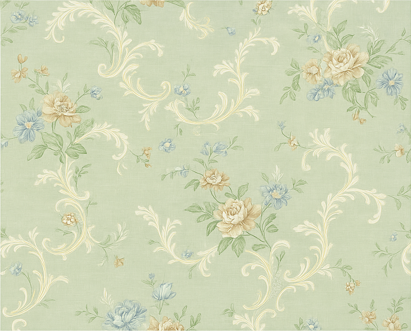 Vinyl teppich schlafzimmer im alten vintage blumenmuster - TenStickers