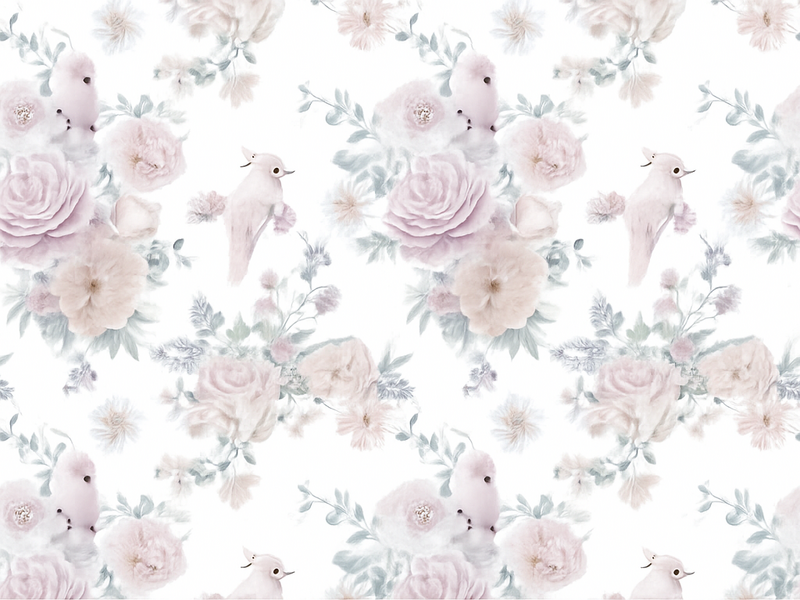 Vinyl teppich schlafzimmer grau elegantes blumendesign - TenStickers