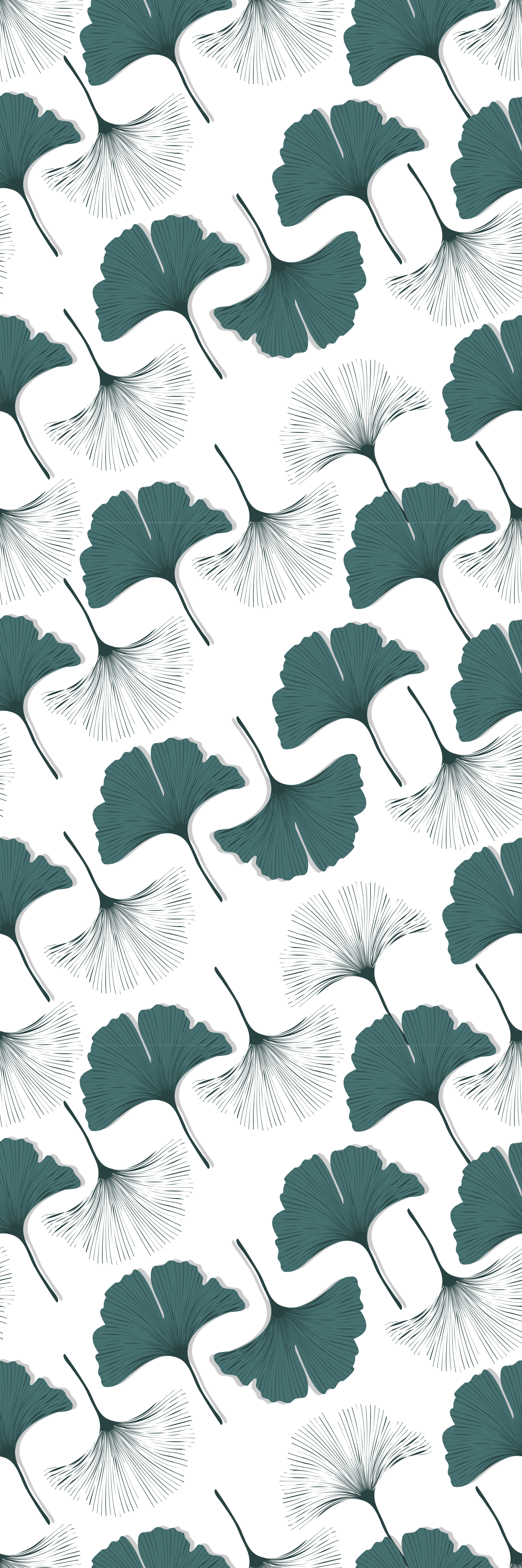 Vinyl teppich büro mit nahtlosem ginkgo blatt muster - TenStickers
