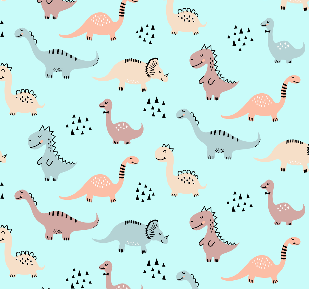 Vinyl teppich schlafzimmer mit blauen dinos auf gelb-grün - TenStickers