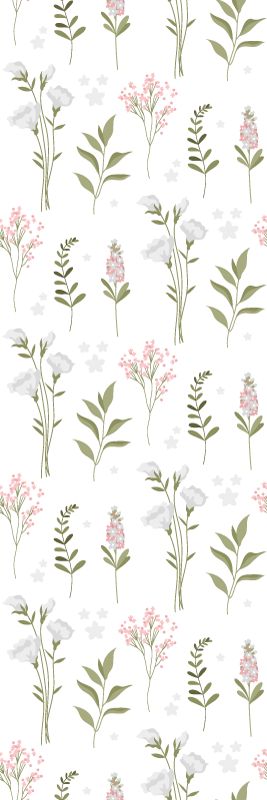 Vinyl teppich schlafzimmer mit minimalistischem blumenmuster - TenStickers