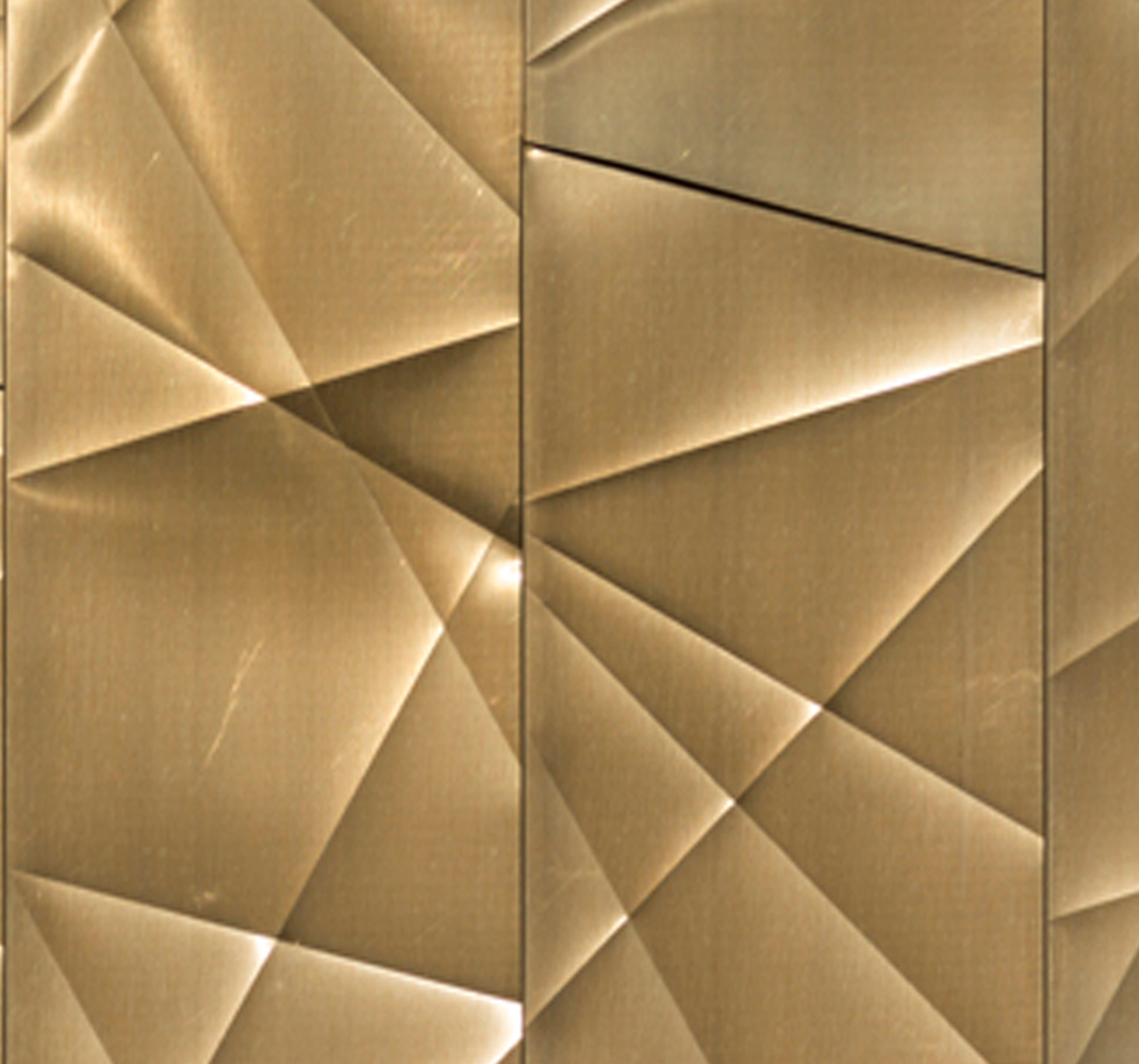 Vinyl teppich schlafzimmer 3d goldene polygonstruktur - TenStickers