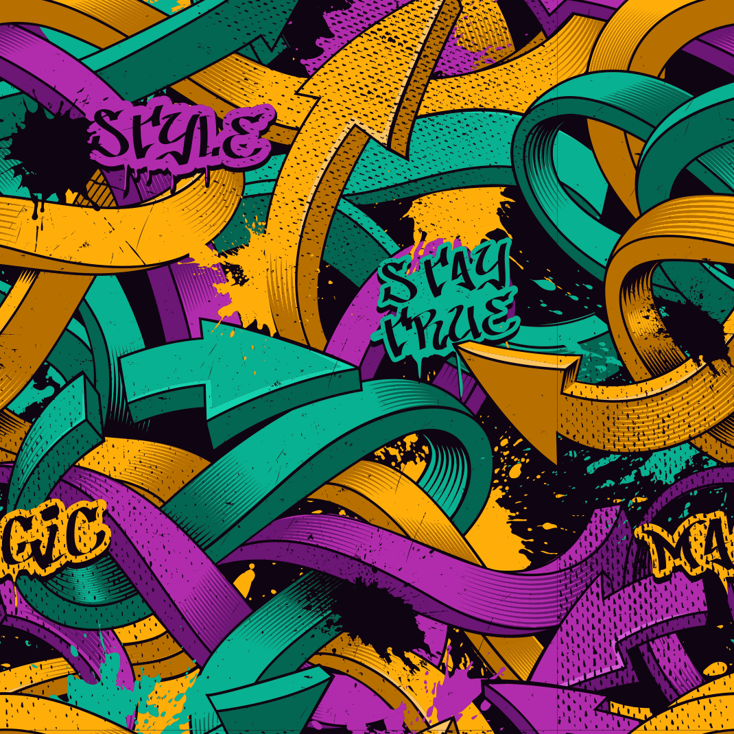 Vinyl teppich schlafzimmer mit realistischem graffiti - TenStickers