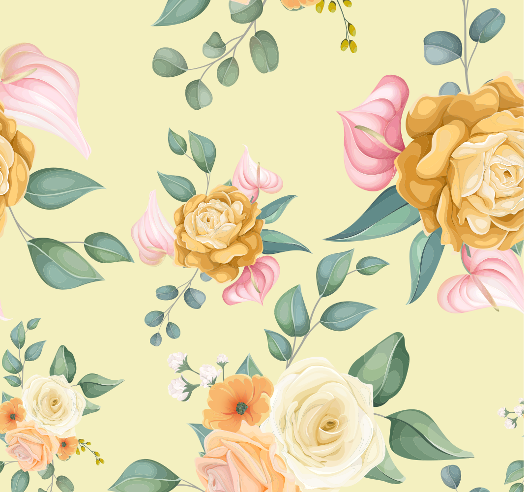 Vinyl teppich schlafzimmer gelbe rosen vintage stil - TenStickers