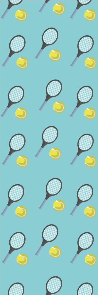 Vinyl teppich schlafzimmer mit tennisrackets und bällen - TenStickers