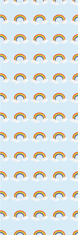 Vinyl teppich schlafzimmer bunter regenbogen und wolken - TenStickers