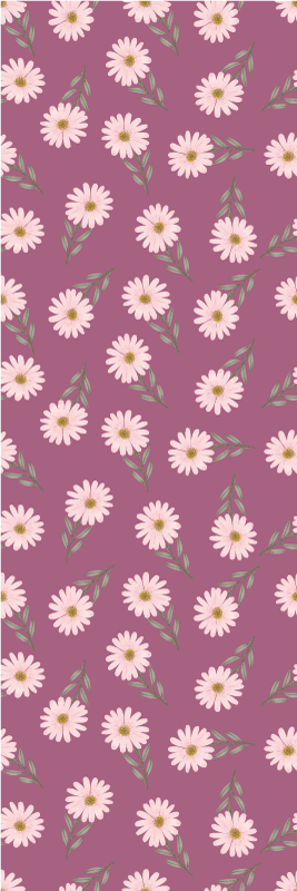 Vinyl teppich schlafzimmer mit kleinen rosa gänseblümchen - TenStickers