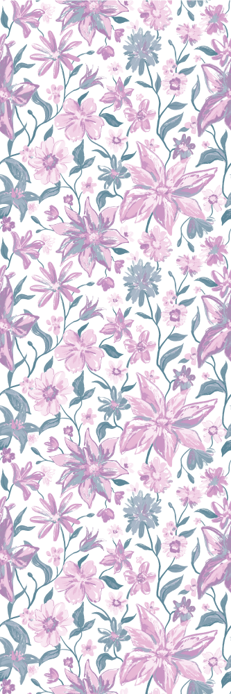 Vinyl teppich schlafzimmer in rosa und grau mit rosen - TenStickers