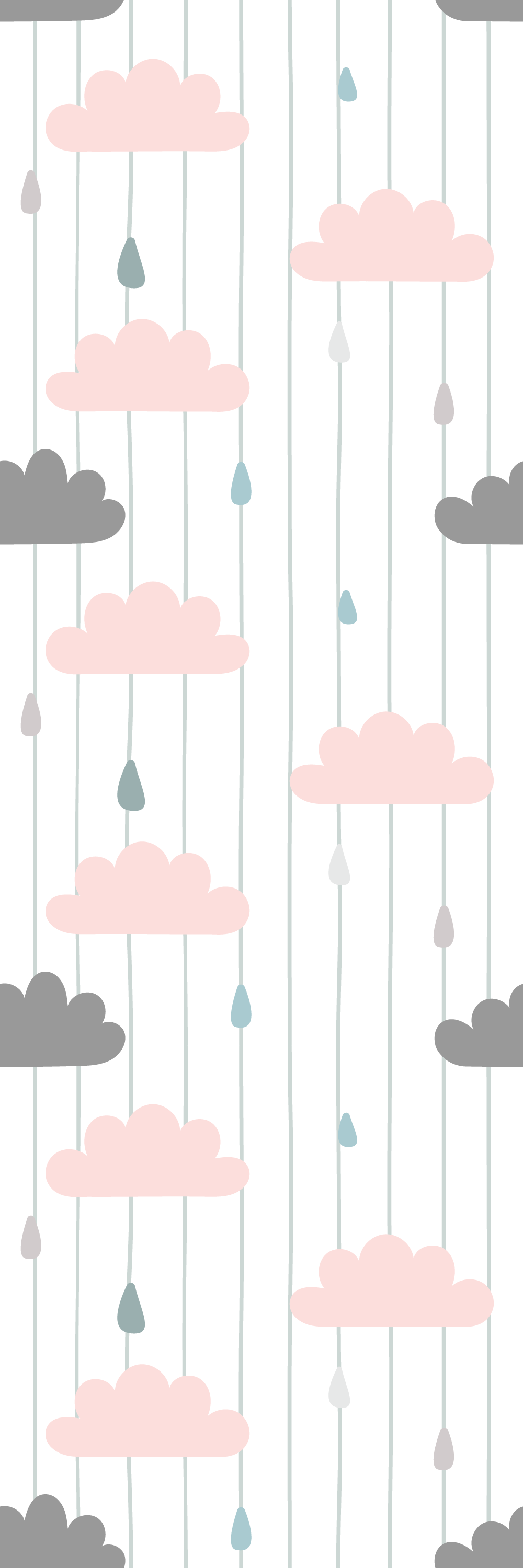 Vinyl teppich schlafzimmer rosa und graue wolken - TenStickers