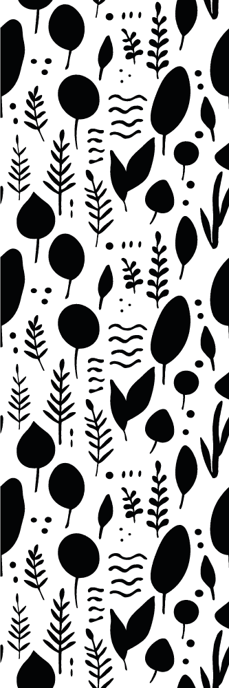 Vinyl teppich schlafzimmer mit schwarz-weiß naturmotiven - TenStickers