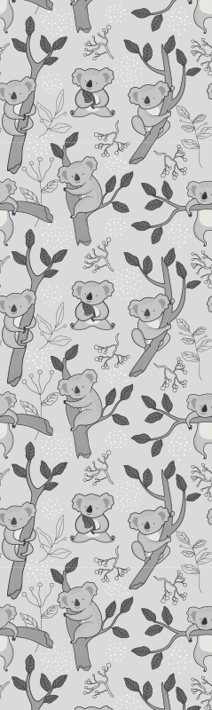 Vinyl teppich schlafzimmer mit grauem koala-muster - TenStickers