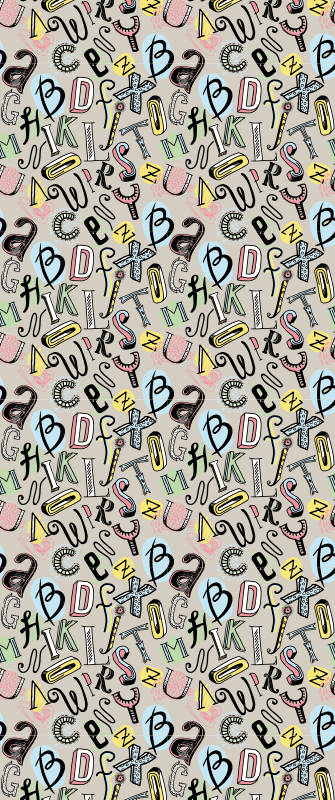 Vinyl teppich schlafzimmer im nordic alphabet - TenStickers
