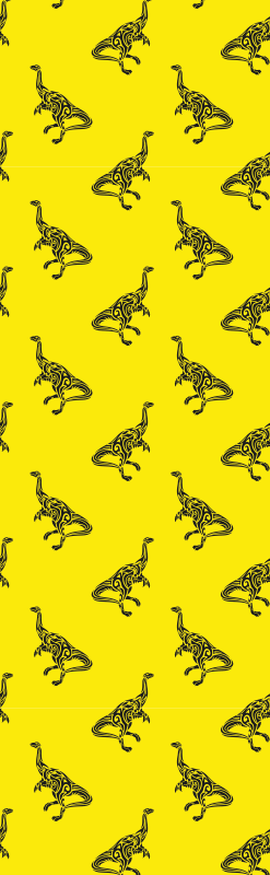 Vinyl teppich schlafzimmer mit brachiosaurus symbolen gelb - TenStickers