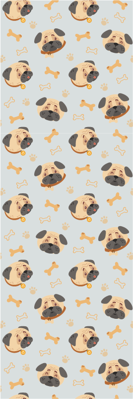 Vinyl teppich schlafzimmer mit bulldoggen welpen muster - TenStickers
