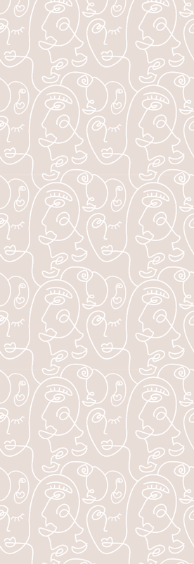 Vinyl teppich nordisch rosa und weißes muster - TenStickers