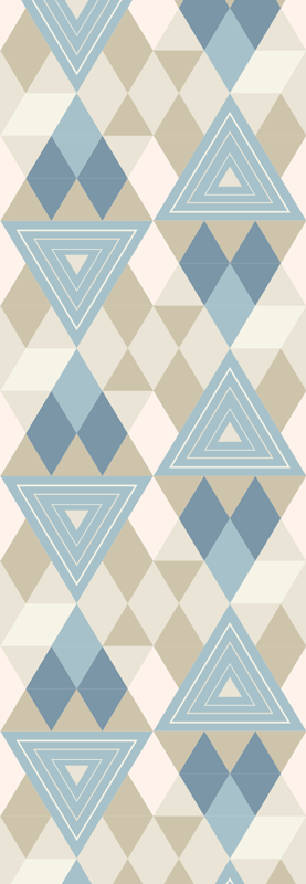 Vinyl teppich nordisch geometrisches blaues muster - TenStickers