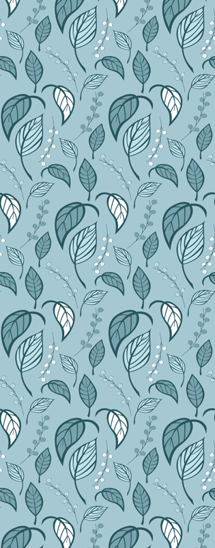 Vinyl teppich nordisch blauer blattdesign - TenStickers