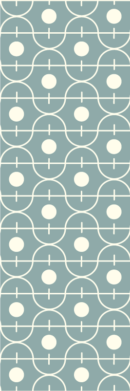 Vinyl teppich nordisch mit blauem japandi-muster - TenStickers
