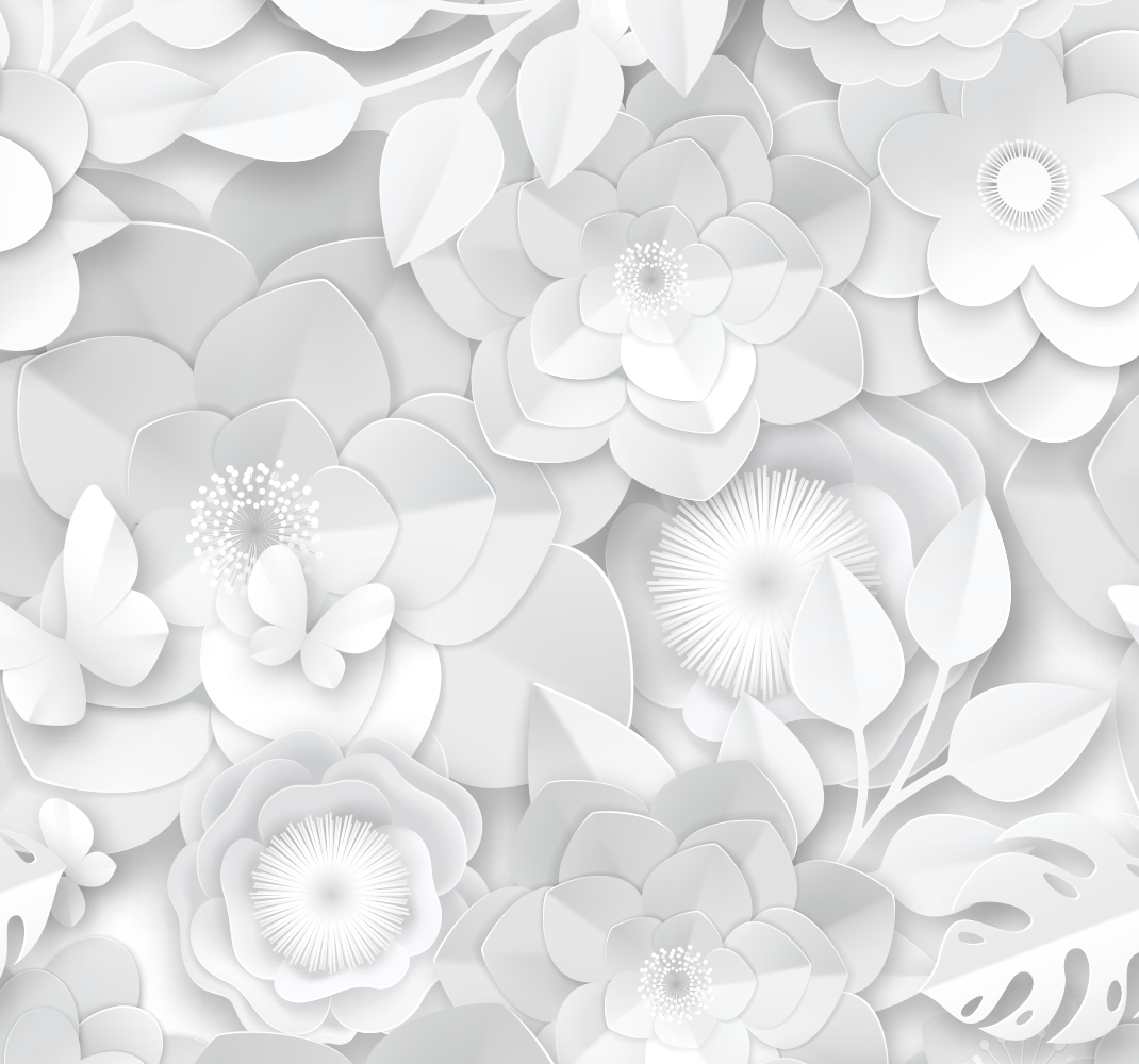 Vinyl teppich natur mit 3d weißen blumen - TenStickers
