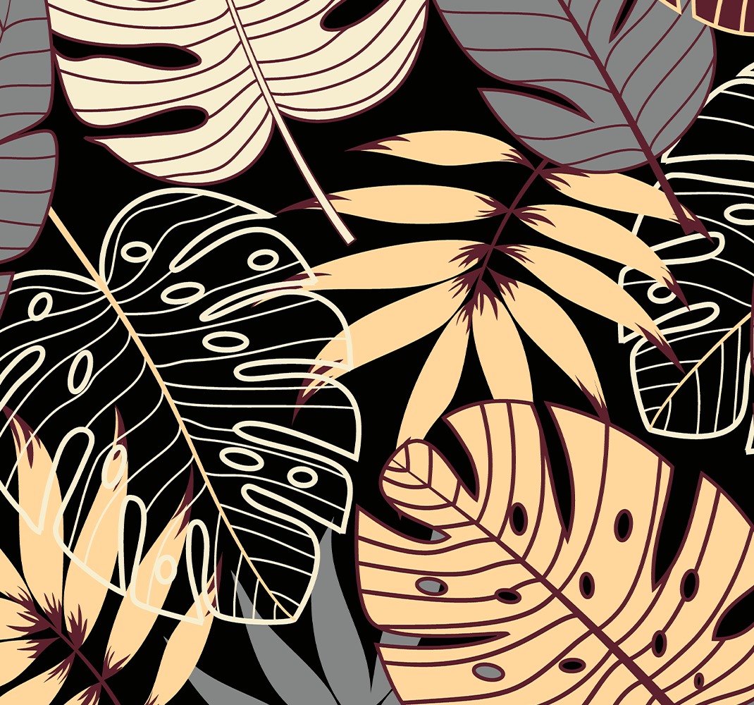 Vinyl teppich natur mit vintage tapete dschungel - TenStickers
