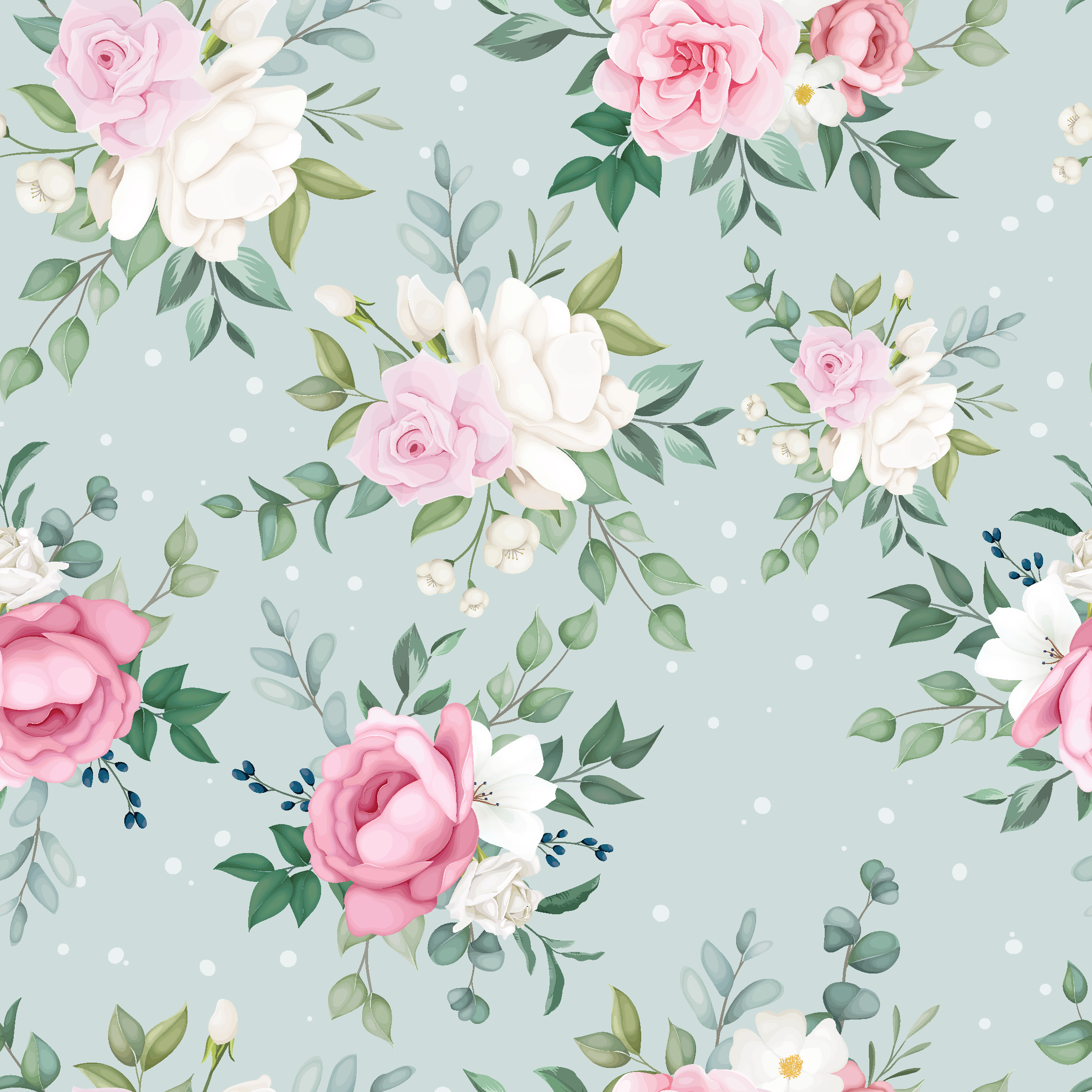 Vinyl teppich natur in blau und pink blumen - TenStickers