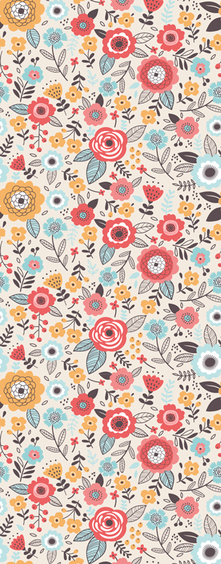 Vinyl teppich natur blumenmuster 'ditsy' - TenStickers