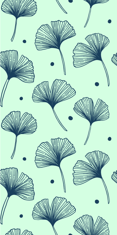 Vinyl teppich natur mit blauen floralen mustern - TenStickers