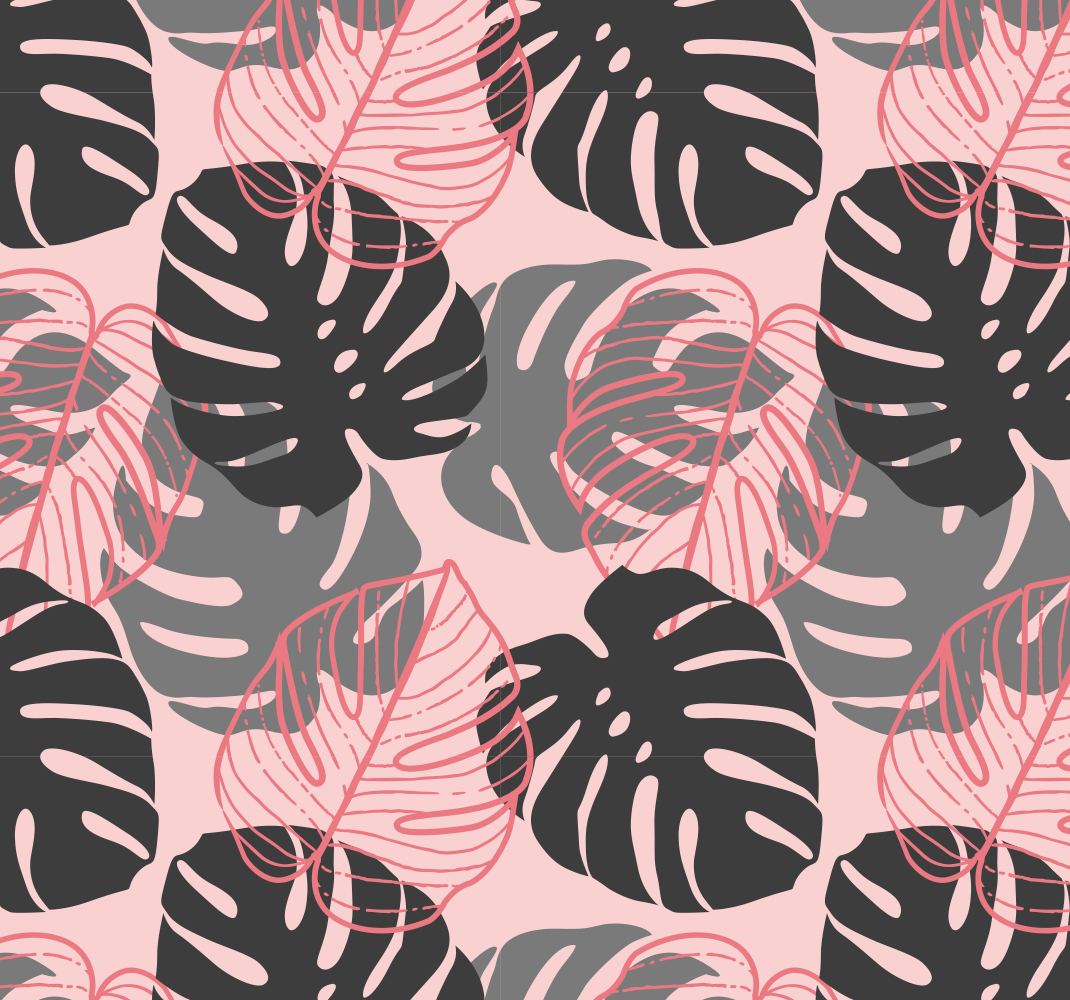 Vinyl teppich natur in pink und grau monstrosa - TenStickers