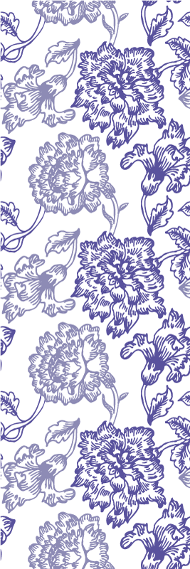 Vinyl teppich natur mit sanftem lila blumenmuster - TenStickers