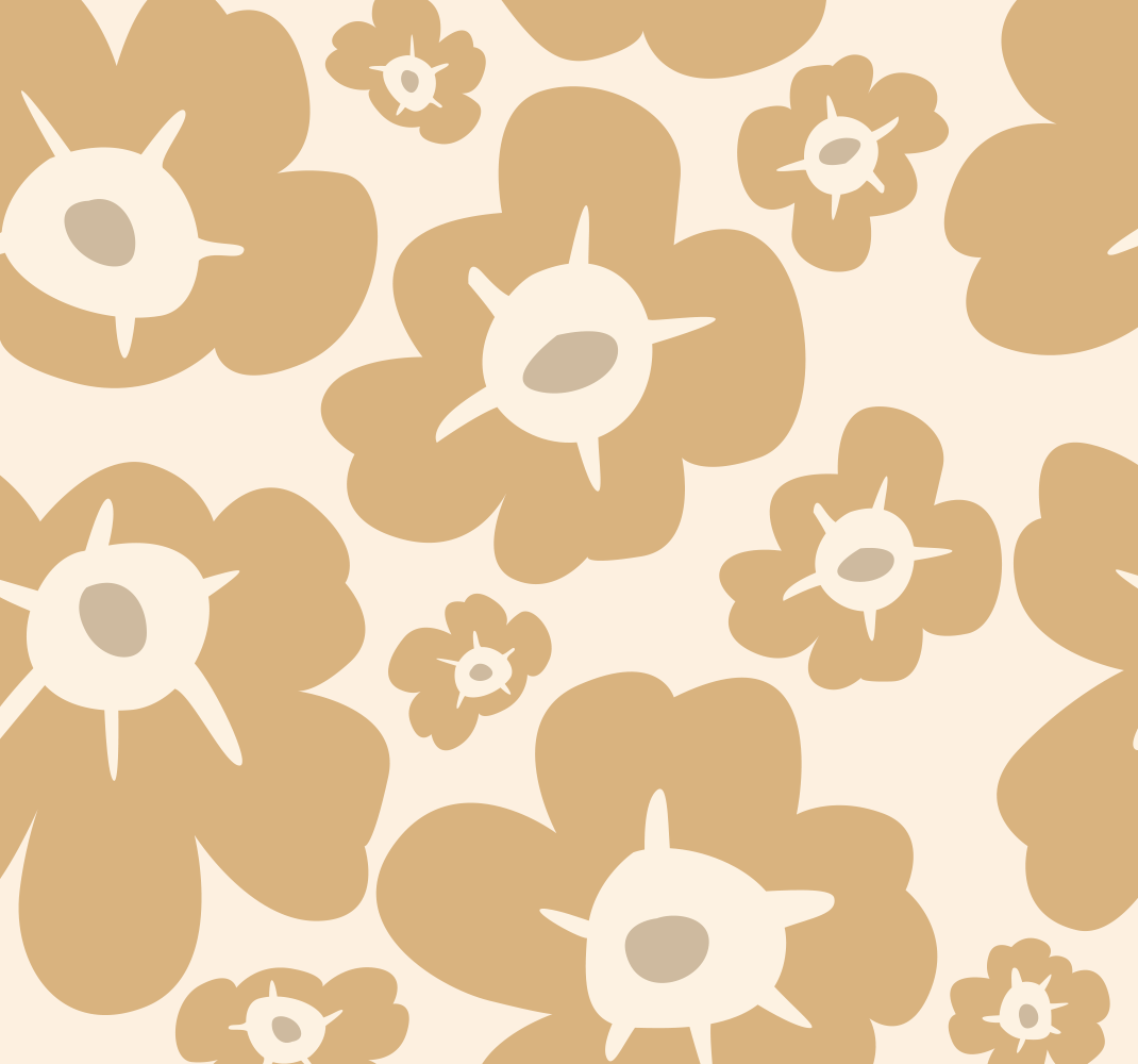 Vinyl teppich natur mit beigen mohnblumen - TenStickers