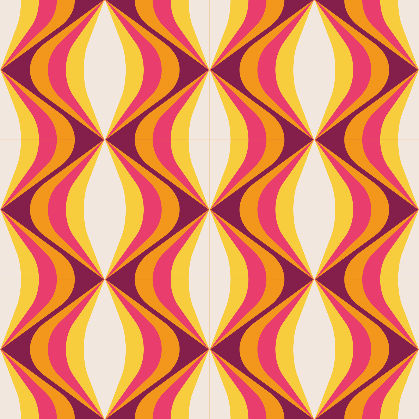 Vinyl teppich vintage in retro orange welle - TenStickers