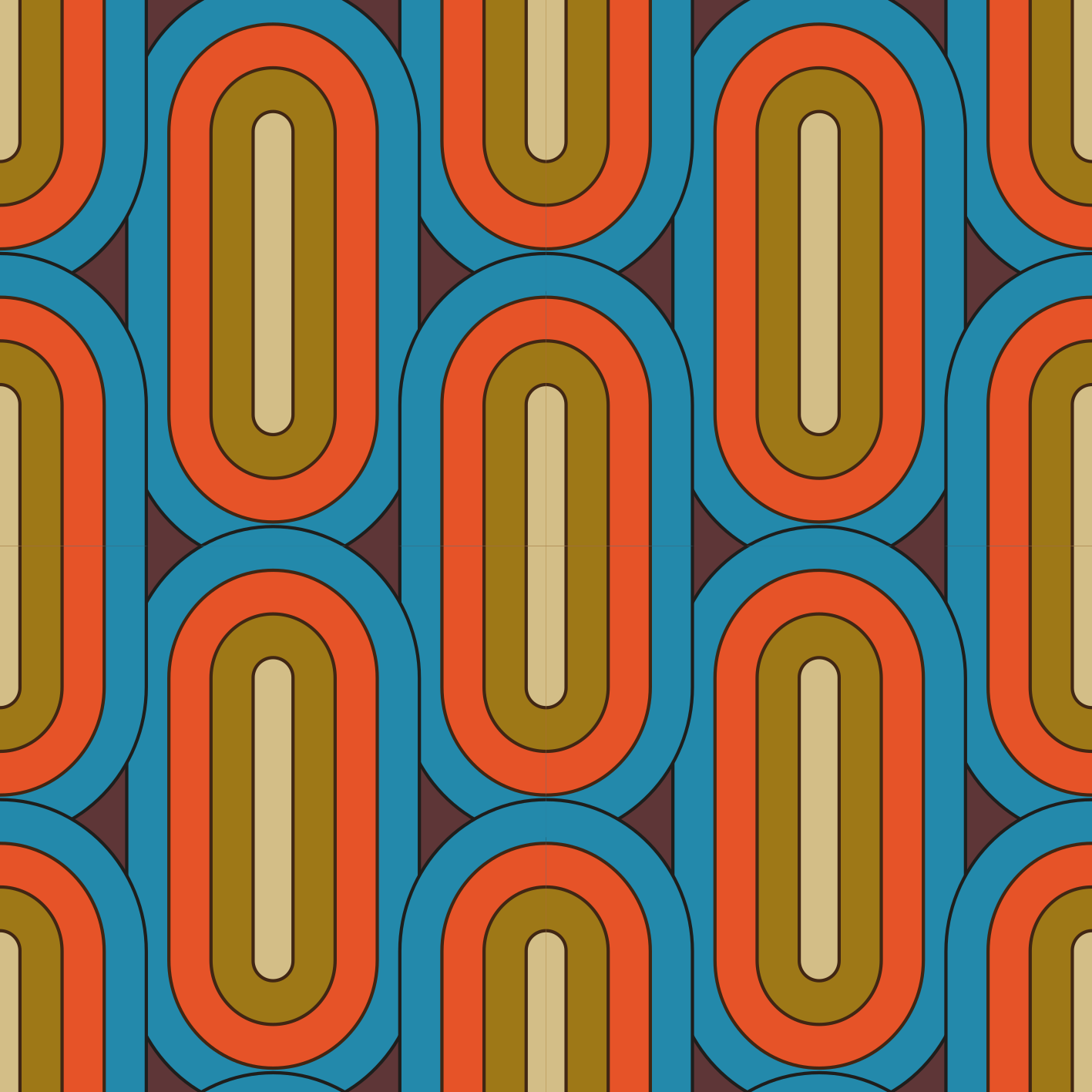 Vinyl teppich vintage retro rund blau - TenStickers