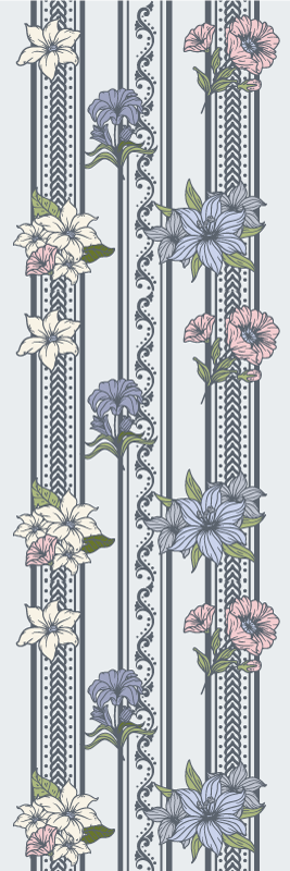 Vinyl teppich vintage mit floralen streifen - TenStickers