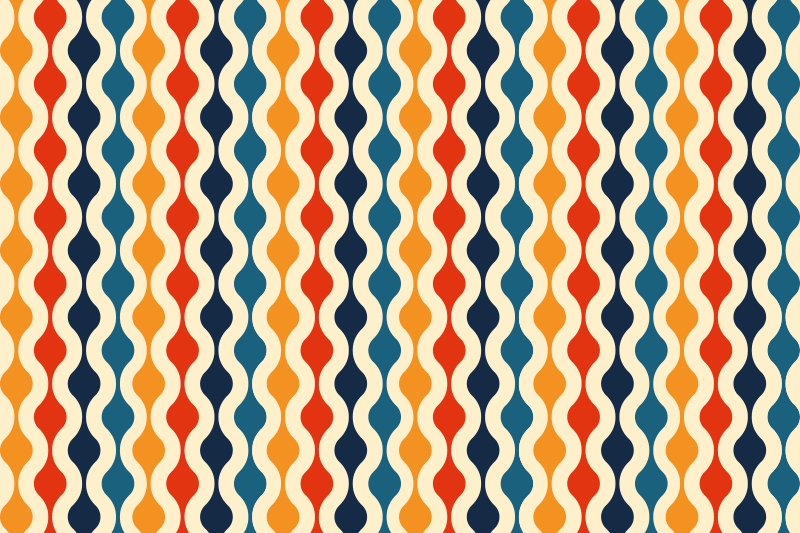 Vinyl teppich vintage 70er jahre welle - TenStickers