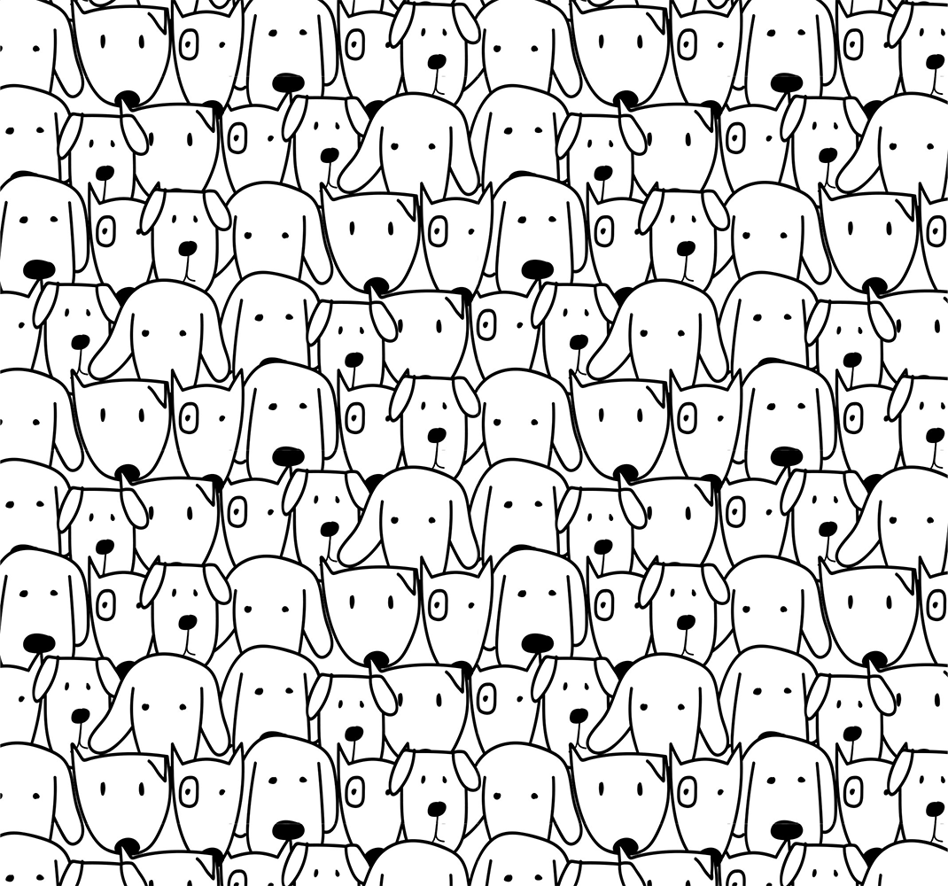 Vinyl teppich tiere mit süßem hunde-muster - TenStickers