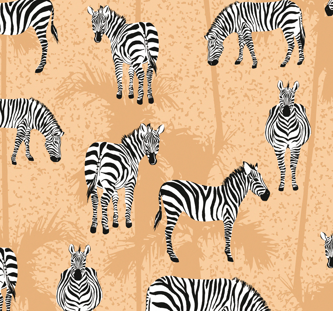 Vinyl teppich tiere zebra tapete für das bad - TenStickers