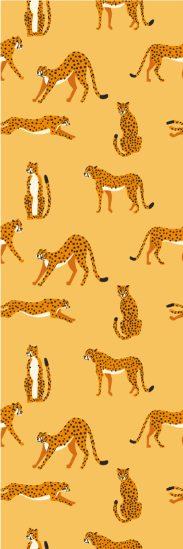 Vinyl teppich tiere mit gelbem leopardenmuster - TenStickers