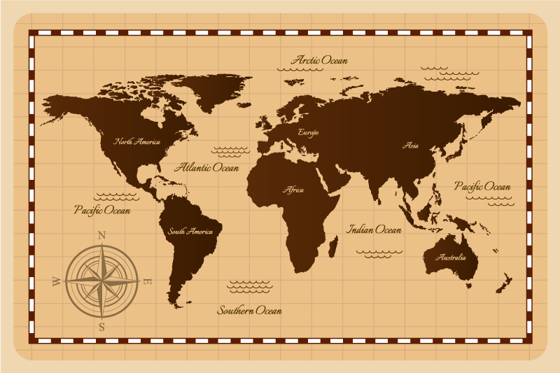 Vinyl teppich weltkarte atlas - TenStickers