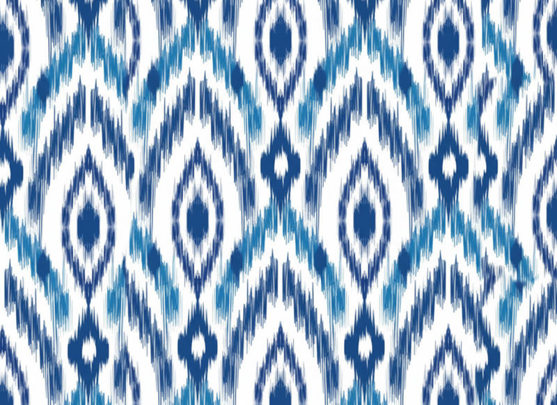 Vinyl teppich textur blaues ikat muster - TenStickers